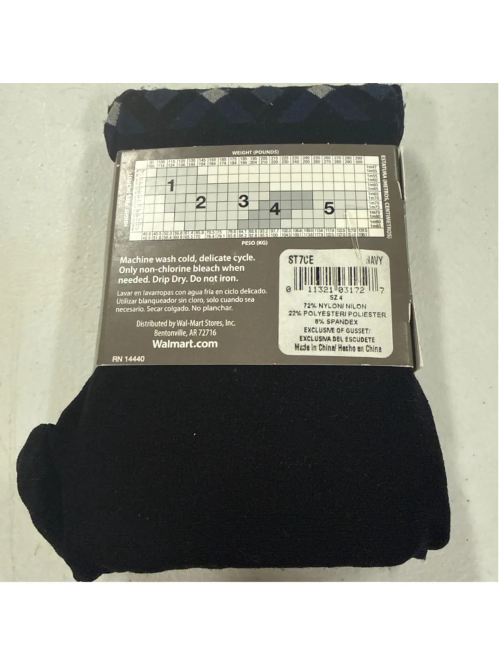 Women's Secret Treasures Fashion Tights Size 4 Navy and Grey